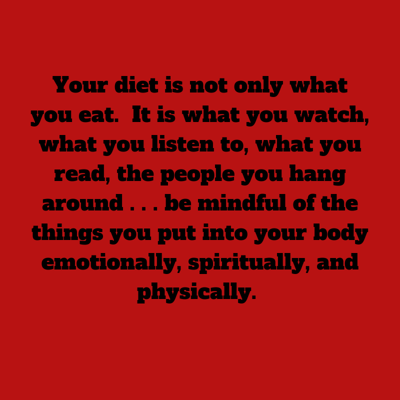 FStuvek's tweet photo. Your "diet" is important #MondayMotivation #mondaythoughts #MondayMorningMotivation #quotes https://t.co/tDXiLiCLwt