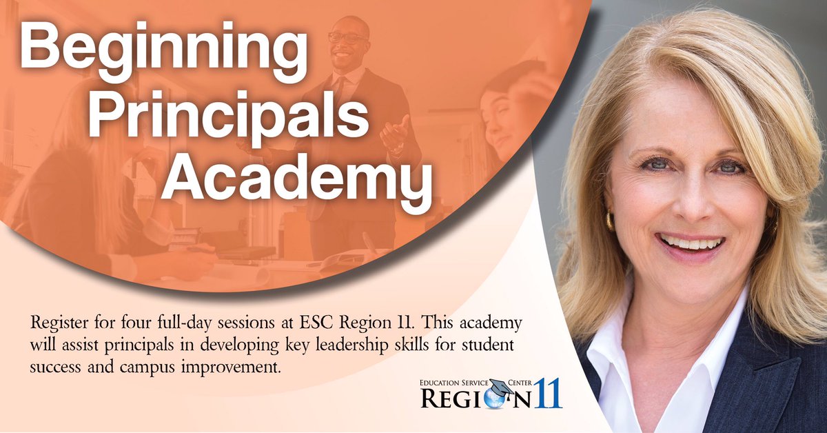 Are you a new principal? Topics covered: Effective Observation and Feedback, Leading Professional Development, Using Data for Instructional Leadership, and Management and Personnel. To register: ontrac.esc11.net/Session.asp?Wk…