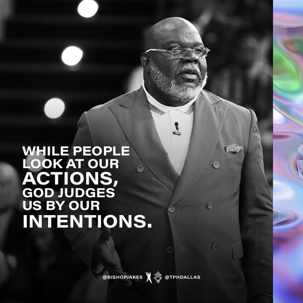 BishopJakes's tweet image. Don’t be concerned about the perspective of others, for God knows your true motives. People look at the outward appearance, but the Lord looks at the heart (Samuel 16:7). 

Watch #IntentionalityTPH NOW at bit.ly/TPHRebroadcast or the TD Jakes mobile app. #TPHOnline