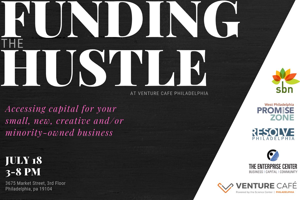 vencafePHL's tweet image. Calling all small business owners, entrepreneurs, &amp;amp; freelancing creatives! Our 7/18 programming is not one to miss! #Fundingthehustle