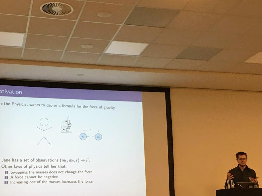 trangdata's tweet image. Excited for the GP3 track with three best paper candidates @GECCO2019. First up, Iwo Błądek on #symbolicregression under formal constraints.