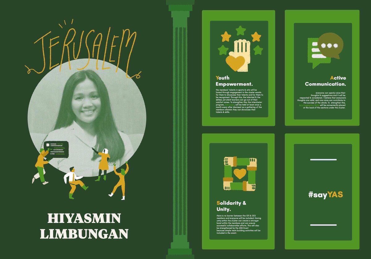 valentindenice_'s tweet photo. VOTE HIYASMIN LIMBUNGAN FOR JERUSALEM CLUSTER REPRESENTATIVE
For a UNITED, INCLUSIVE, and COLLABORATIVE cluster,
#SayYAS
#FuegoJerusalem🦌💚 https://t.co/3lhlKtAMXO