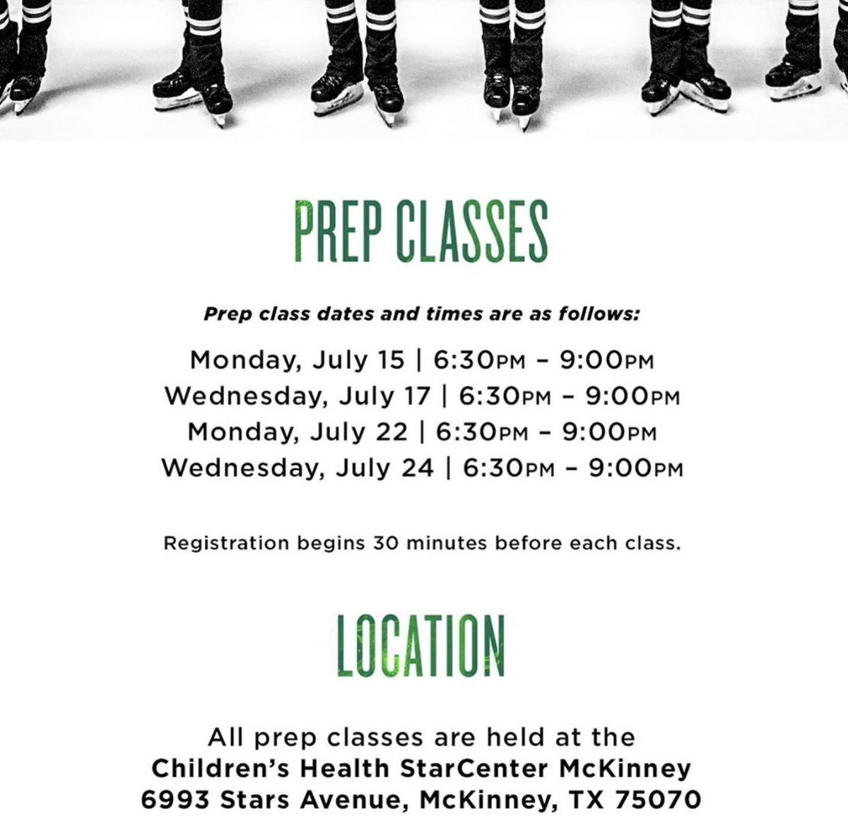 DSIG_Alicia's tweet image. Here is all the info you need for prep classes! First one is Tonight! See you there! #prepclass #procheer #dancing #skating #starcenter #mckinney #DSIG #icegirls #proteam #starshockey