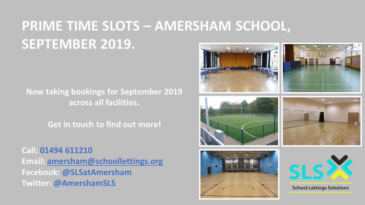 AmershamSLS's tweet photo. We're now taking bookings for September 2019/2020 onwards! 

Get in touch to find out more #SLS #FacilitiesForHire #Amersham https://t.co/YBz12wTyx4