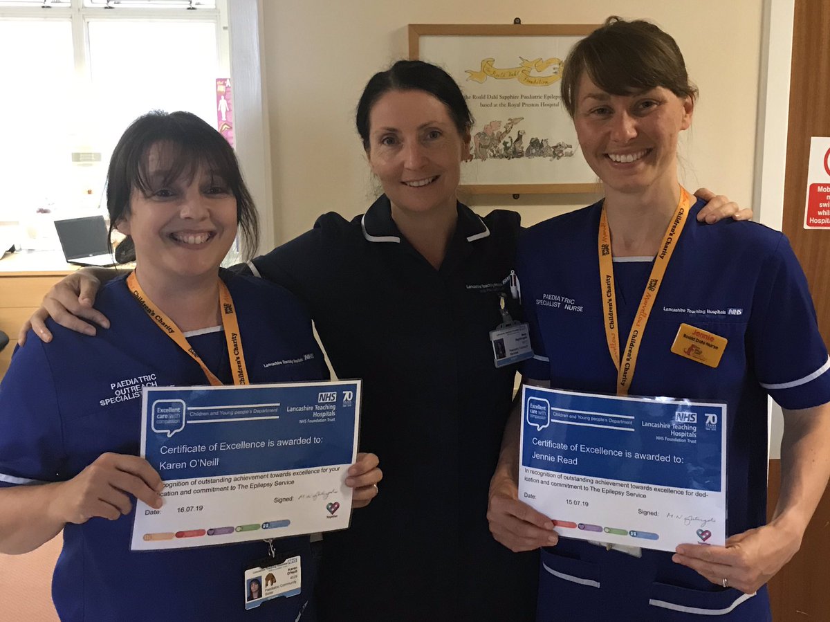 Lovely surprise today to be presented with Certificates of Excellence by our manager following our presentation at the Northern Paediatric Masterclass last month 😊<a href="/MaryNightinga17/">Mary Nightingale</a> 
<a href="/LancsHospPaeds/">Paediatrics</a> <a href="/RoaldDahlFund/">Roald Dahl Charity</a>  @rachwalshxx #transitionmatters #epilepsy #EpilepsyAwareness