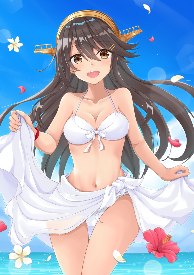 榛名(艦これ) 「#海の日 って事でちょっと最近の榛名さんを再掲 」|蒼月 朔のイラスト