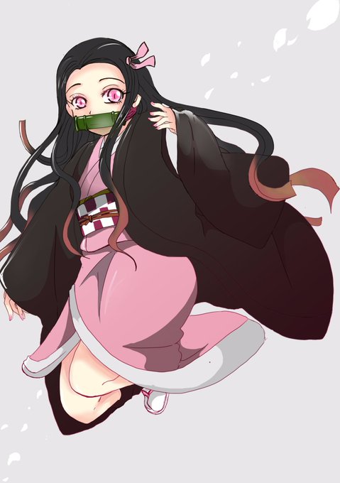 あきあめ੯‧̀͡⬮さんがTwitterに投稿した竈門禰豆子(鬼滅の刃)のイラスト。