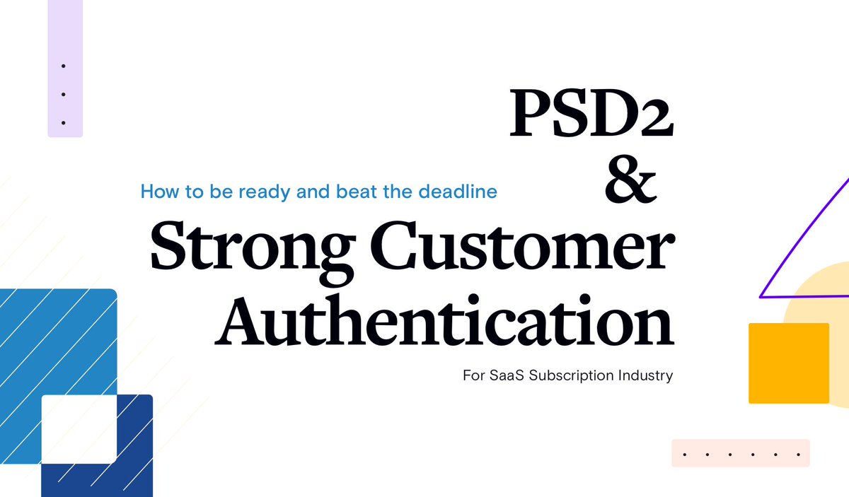 chargebee's tweet image. Calling all SaaS businesses! Want to beat the #SCA and #PSD2 deadline and make sure your online payments don&apos;t fail? Here&apos;s something to add to your arsenal → hubs.ly/H0jN5lt0
#StrongCustomerAuthentication #EuropeanRegulation
