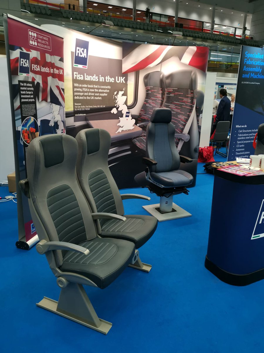 ELeatherGroup's tweet photo. Great time at Rolling Stock Networking last week! Fantastic #FISA seats on display, showcasing the difference between #ELeather and fabric. We don't think there's any competition! https://t.co/EsdRY7YfkU