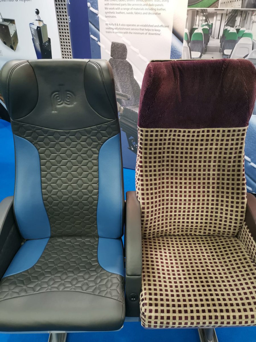 ELeatherGroup's tweet photo. Great time at Rolling Stock Networking last week! Fantastic #FISA seats on display, showcasing the difference between #ELeather and fabric. We don't think there's any competition! https://t.co/EsdRY7YfkU