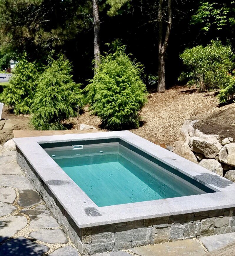 SoakeSales's tweet image. The landscaping is coming along at a project in Southern NH- a very natural woodland setting for a Soake Pool.
Tile in the pool: Santino Grigio Caldo

#soakepool #plungepool #woodland #nh #newengland #landscaping