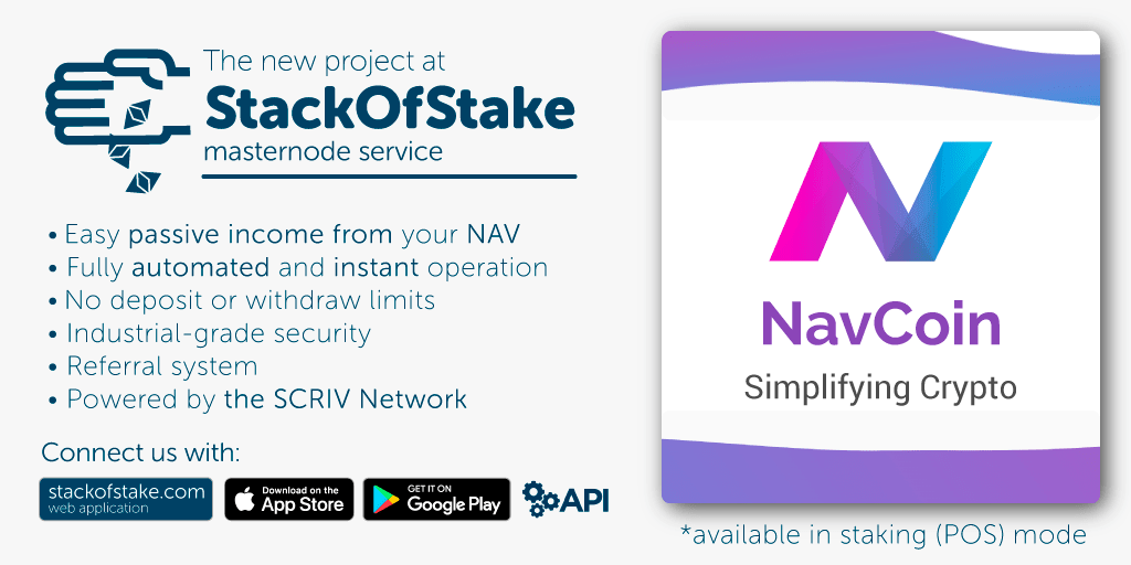stackofstake's tweet photo. We are happy to announce that $NAV added to https://t.co/pTaN10zDVx!  Now the #BinanceOfMasternodes supports the first @binance coin 😁@NavCoin community can employ all 🧭 features of our platform. https://t.co/dkP2bNiBoF