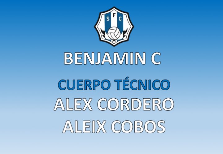 ⚠️CUERPO TÉCNICO BENJAMÍN C
✅ TEMPORADA 2019-2020

➡️ Alex Cordero será el encargado de dirigir el Benjamín C acompañado por Aleix Cobos.

¡A por una gran temporada!

#UNSENTIMENT💙⚪️