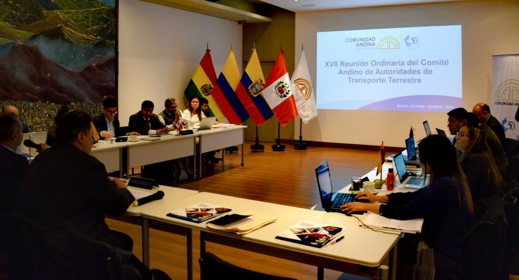 En la Secretaría General de la #ComunidadAndina, se inicia la XVII Reunión del Comité Andino de Autoridades de Transporte Terrestre, en la cual los países de la CAN, trabajarán en la actualización de la Decisión 837, sobre transporte internacional de mercancías por carretera.