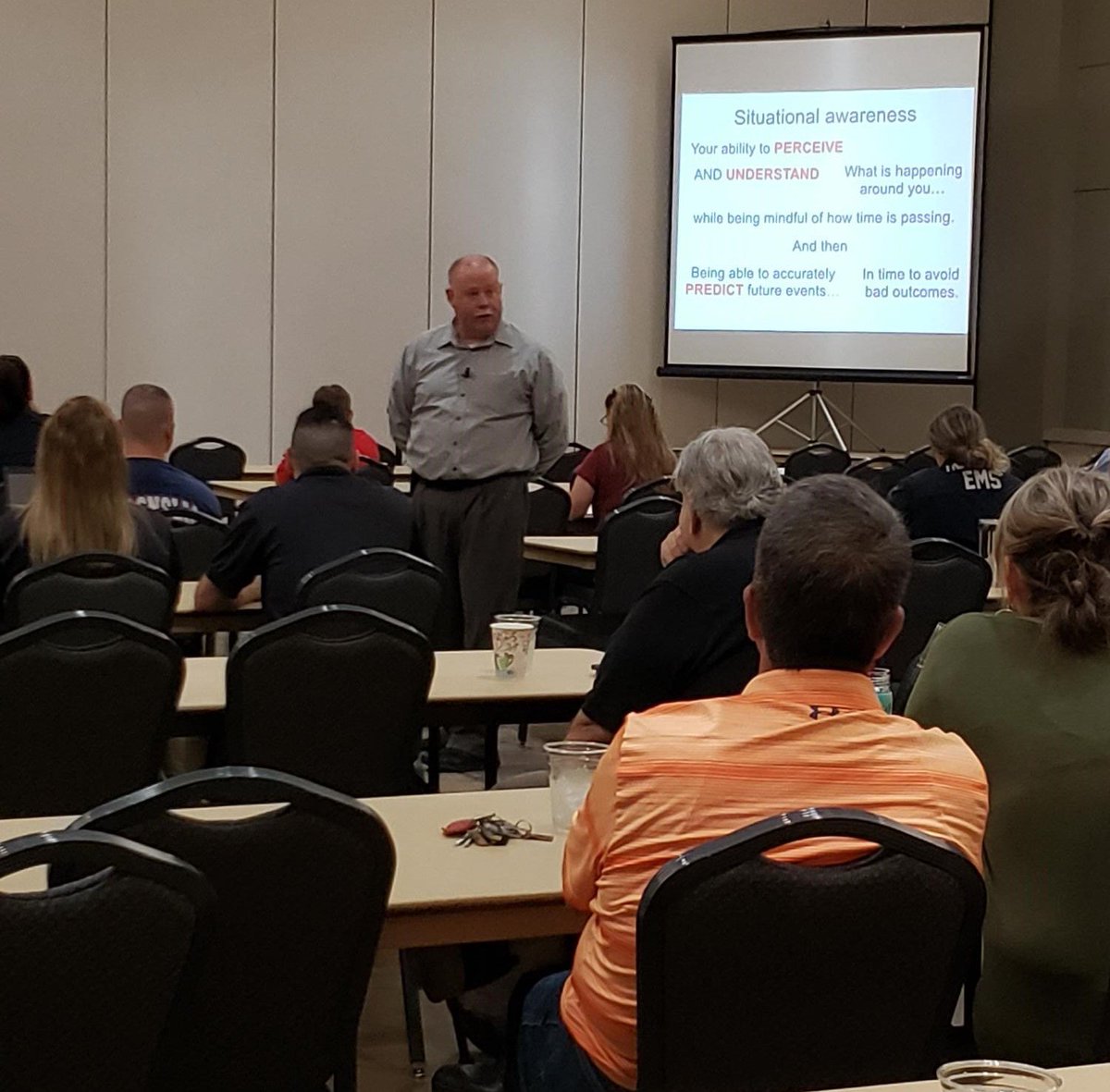 SETRAC_TX's tweet photo. HAPPENING NOW: The first of our two Situational Awareness for EMS Operations with @RichGasaway is underway in Conroe! #SAMatters https://t.co/pLO1QTJy8n