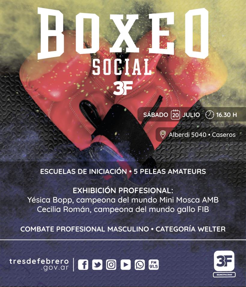 Municipalidad3F's tweet photo. EL MEJOR BOX VUELVE AL CEDEM🥊

Jóvenes de Tres de Febrero y de otros municipios que practican #BoxeoSocial mostrarán su repertorio junto a las campeonas mundiales Yésica Bopp y Cecilia Román.

📆Sábado 20 de julio
🕟16.30 a 22 h
📌Alberdi 5040, #Caseros

https://t.co/mPHY1rO3o6 https://t.co/gbb3pF0Scx