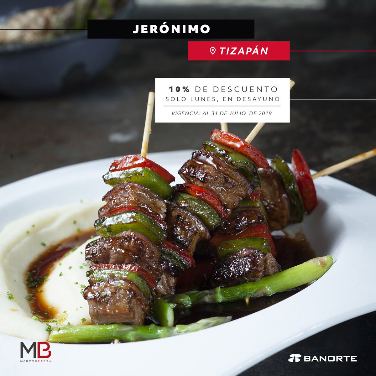 MarcoBeteta's tweet photo. Disfruta de la carne de @GardelaMx; o de los platillos mexicanos de @_mercaderes_; además del ambiente de @Jeronimo_mx y su comida para compartir con estos descuentos. Aplicable solo al pagar el total de la cuenta con tarjetas de crédito y débito @Banorte_mx. #PromocionesBanorte https://t.co/ge0ABqSatD