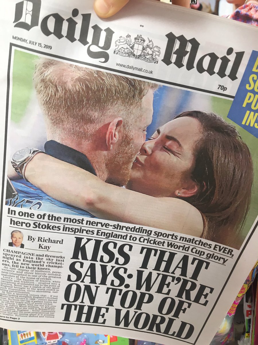 MaryCAtkinson's tweet image. Can almost hear the Mail’s relief at being able to put this on the front page and reaffirm the extremely hetero nature of sports