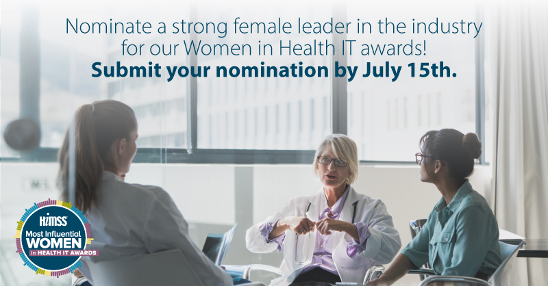 If you know a woman in health IT who is:
💪 A strong leader
🧠 A knowledge resource
📣 An advocate for driving innovation
🤝 A mentor for other female colleagues

Nominate her for the Most Influential #WomenInHIT Awards TODAY! ow.ly/xZgh30p86UX