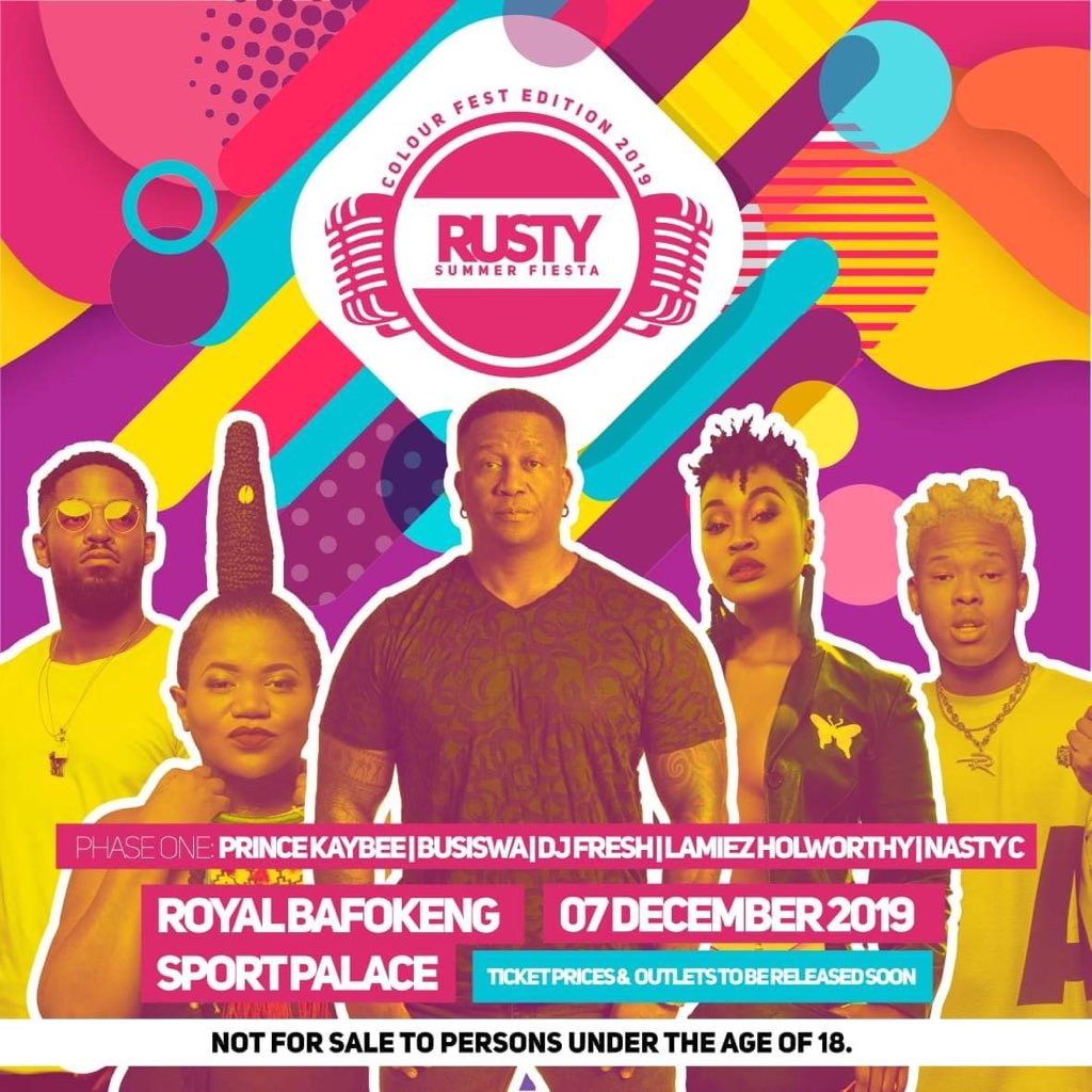 #Rustysummerfiesta2019 (@rusty_fiesta) on Twitter photo RSF2019 first phase line up dropped with <a href="/Nasty_CSA/">IVYSON</a> <a href="/DJFreshSA/">DJ Fresh (Big Dawg)</a> <a href="/PrinceKaybee_SA/">Hillary Silva</a> <a href="/busiswaah/">Her Majesty</a> <a href="/LamiezHolworthy/">๐ป๐ ๐๐๐๐๐๐ซ โ๐ ๐๐จ๐ ๐ฃ๐ฅ๐๐ช</a> 2019 line up is hotter than ever stay on tuned for phase 2 line up. Tickets are now available <a href="/ComputicketSA/">Computicket</a> RSF2019 first phase line up dropped with <a href="/Nasty_CSA/">IVYSON</a> <a href="/DJFreshSA/">DJ Fresh (Big Dawg)</a> <a href="/PrinceKaybee_SA/">Hillary Silva</a> <a href="/busiswaah/">Her Majesty</a> <a href="/LamiezHolworthy/">๐ป๐ ๐๐๐๐๐๐ซ โ๐ ๐๐จ๐ ๐ฃ๐ฅ๐๐ช</a> 2019 line up is hotter than ever stay on tuned for phase 2 line up. Tickets are now available <a href="/ComputicketSA/">Computicket</a>