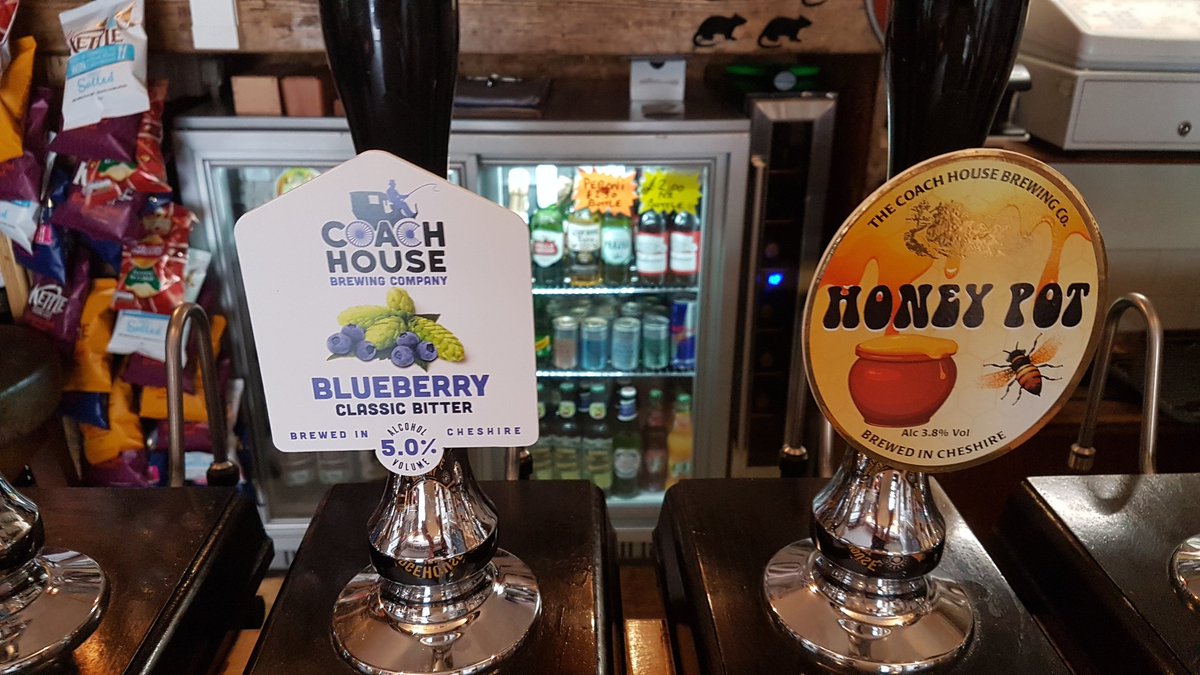 theblackrat7's tweet photo. A couple of @CoachHouse91 favourites on the bar and at happy hour prices on Monday. #realale #micropub #thackley #idle https://t.co/zkJgCUQTqz
