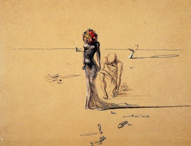 MenschOhneMusil's tweet photo. Femme à la tête de fleurs, 1980  Salvador #Dali. https://t.co/HcAROTUlle