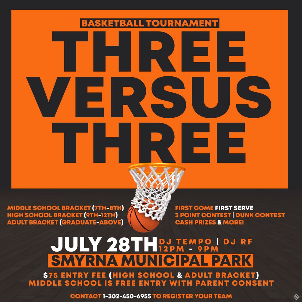 1LWAP's tweet photo. July 22nd is the last day for registration!!! First annual 3v3 tournament. Retweet to get the word out!!!

#DelawareSupportDelaware https://t.co/LBhtEphV7x
