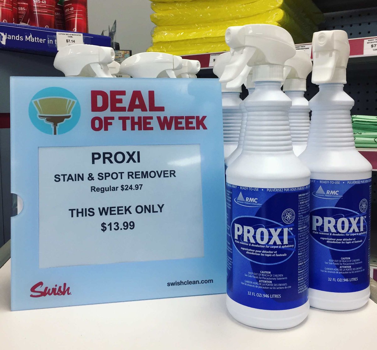 New deal of the week! Proxi spot remover, just spray &amp; walk away! Reg $24.97 for only $13.99!