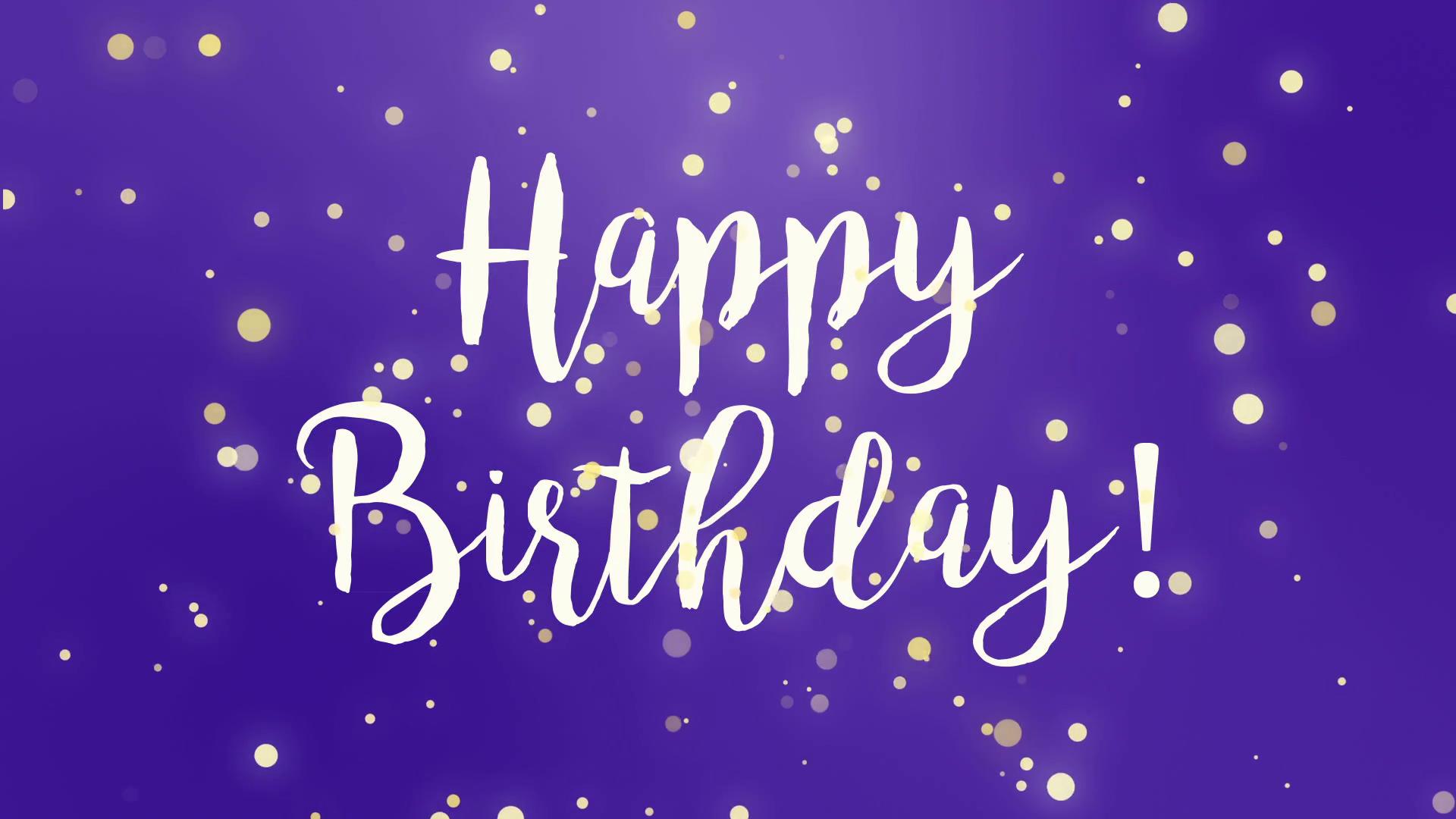 Happy Birthday на сиреневом фоне