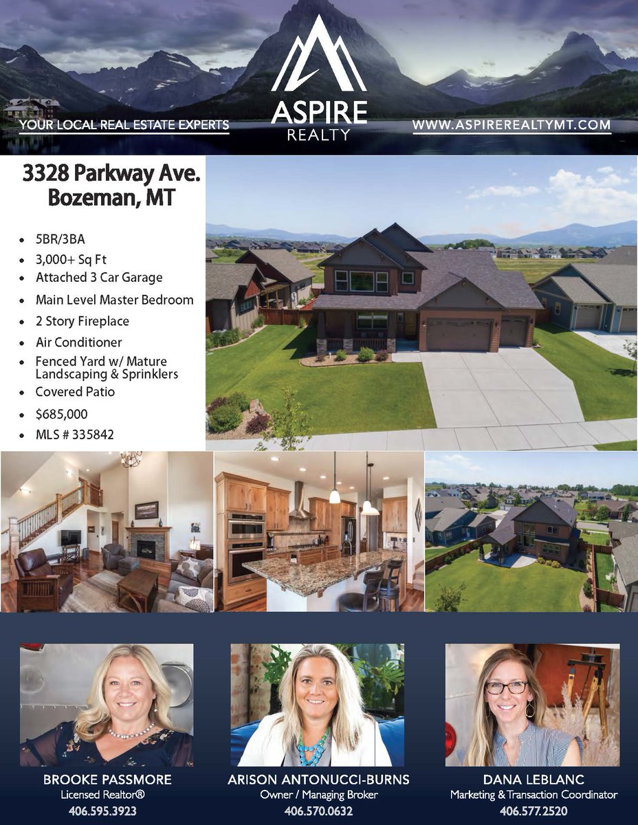 AspireRealtyMT's tweet photo. Just listed!  

Beautiful 5BR/3BA Meadow Creek home with over 3,000 SqFt and stunning mountain views!!

Contact The A-Team for more info: 406.570.0632 https://t.co/qmnAqedOyv