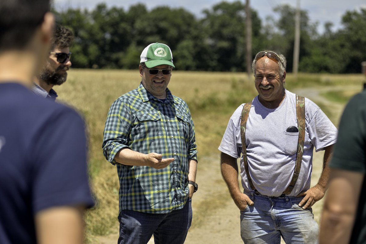 TroegsBeer's tweet photo. A handful of brewers took a road trip out to Powells Valley north of Harrisburg this afternoon to visit local farmer Glenn Miller. Miller grew up on a dairy farm in the valley, then did a short stint at a bakery in Harrisburg. “Working for someone else wasn’t for me,” he says. https://t.co/vMaCvlAArY