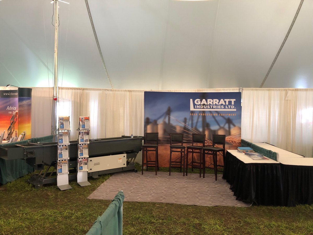 All set up and ready for our first ag in motion. Be sure to stop and see us in the scotiabank farm pavilion #hopingforagoodweek