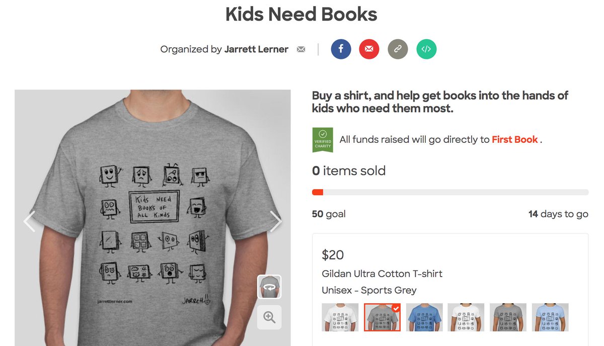 Jarrett Lerner (@jarrett_lerner) on Twitter photo Thanks to the encouragement of several of you, I set up a <a href="/customink/">Custom Ink</a> fundraiser using my Kids Need Books of All Kinds art. All proceeds will go to <a href="/FirstBook/">First Book</a>!
Buy a T-shirt, and help gets books into the hands of kids who need them most: customink.com/fundraising/ki…
💛📚💛📚💛 Thanks to the encouragement of several of you, I set up a <a href="/customink/">Custom Ink</a> fundraiser using my Kids Need Books of All Kinds art. All proceeds will go to <a href="/FirstBook/">First Book</a>!
Buy a T-shirt, and help gets books into the hands of kids who need them most: customink.com/fundraising/ki…
💛📚💛📚💛