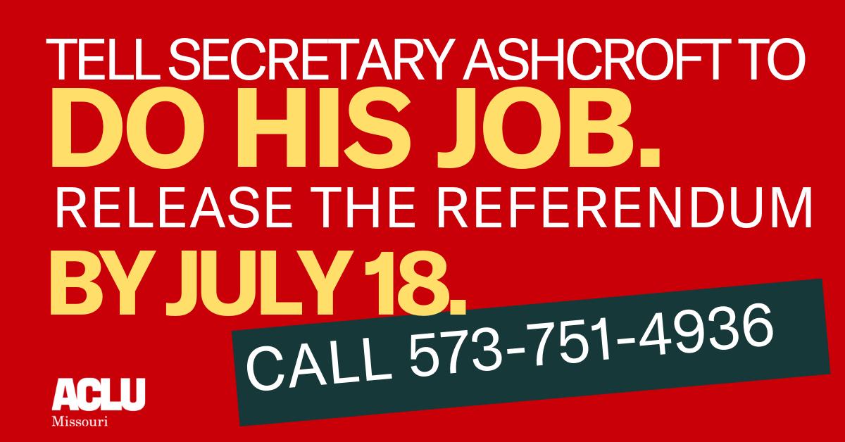 Sec. of State @JayAshcroftMO is wasting the people’s time. Tell him to approve the #HB126 referendum now: 573-751-4936
Why does he get more time to draft a few sentences of ballot language than the people get to collect 100,000+ signatures? #YourMOYourChoice #StopTheBans #MoLeg