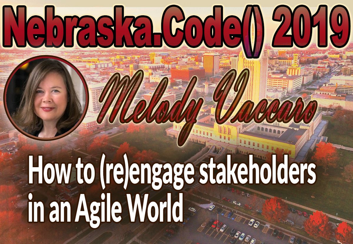 amegala's tweet photo. Don't miss Melody Vacarro @zillow discussing re(engaging) stakeholders at Nebraska.Code() August 14-16th.
https://t.co/9pSHOE7II6
#Agile #StakeholderEngagement #LincolnCode #NebraskaCode https://t.co/1PFU2ehN8t