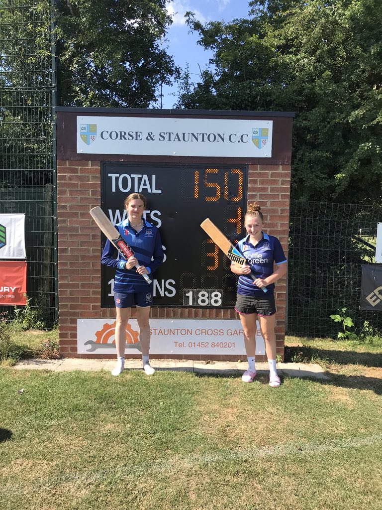 Gloucestershire U17s Girls beat <a href="/DevonCricket/">Devon Cricket Foundation</a> by 5 wickets! Whybrow and Skelton with a 150 partnership and Bliss picking up 3 wickets! Fantastic result and thank you <a href="/c_scc/">Corse & Staunton CC</a> #goglos 🏏