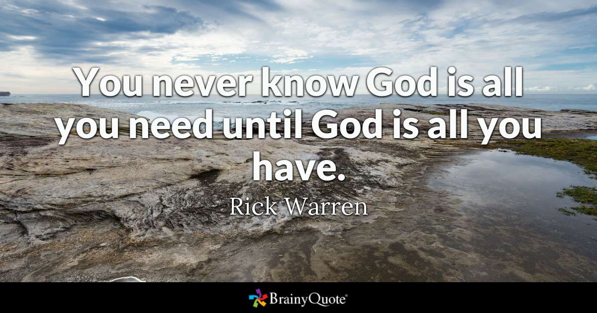 So #true!

"You never know #God is all you need until God is all you have"✝️🙏🏼

#ThankYouJesus❤️#JesusLovesYou