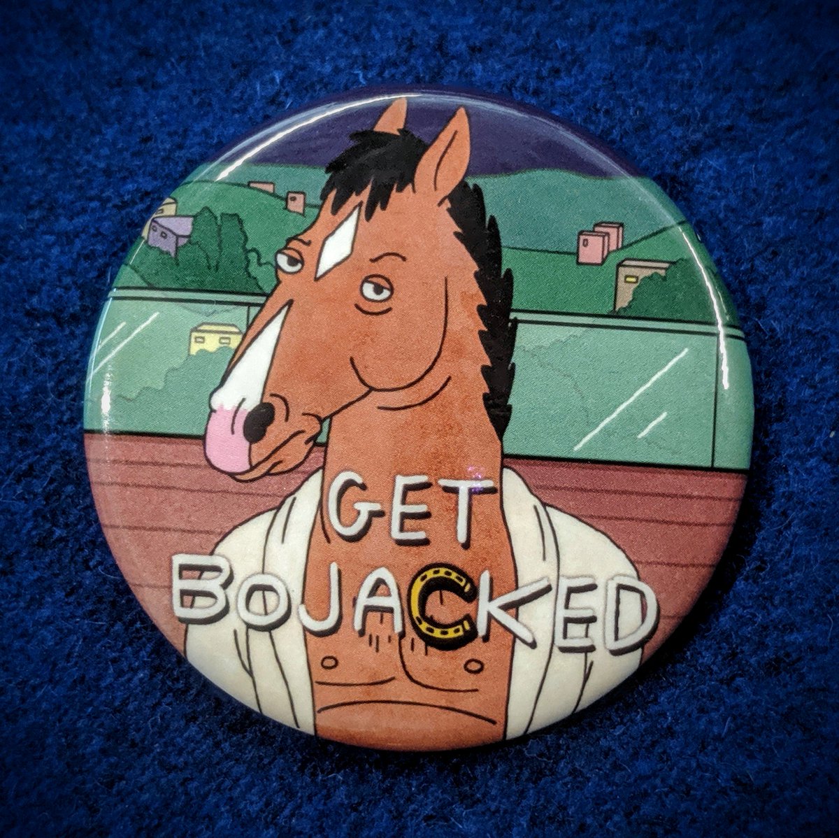 Shout_Studios's tweet photo. Heading to @Comic_Con this week? Want to meet BoJack Horseman AND score this exclusive, shiny button? Come by our booth (4118) to learn how! #GetBoJacked #BoJackHorseman #SDCC #SDCC50 #SDCC2019 #comiccon https://t.co/FdFymBcdw7