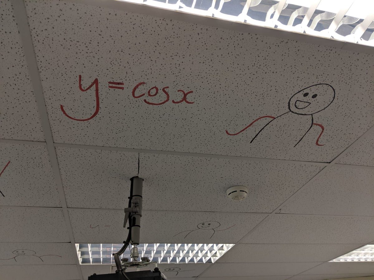 LeicesterHigh's tweet photo. Maths Art? Towards the end of last term Mr P's Year 10s put their knowledge of functions to the test by drawing mathematical equations of the ceiling tiles which are now decorating Room 13. #WeAreLHS #WeAreCreative
#maths #art #endofterm #mathematicalequations #drawing #mathsart https://t.co/y71ZNTpBKB