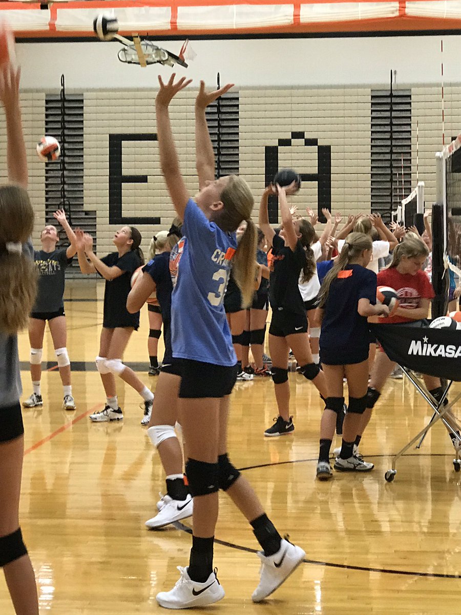 easthighvball's tweet photo. First day of skills camp, and I’m so excited! The future of Raider Volleyball looks sweet! #RaiderMode https://t.co/JkSALRKecZ