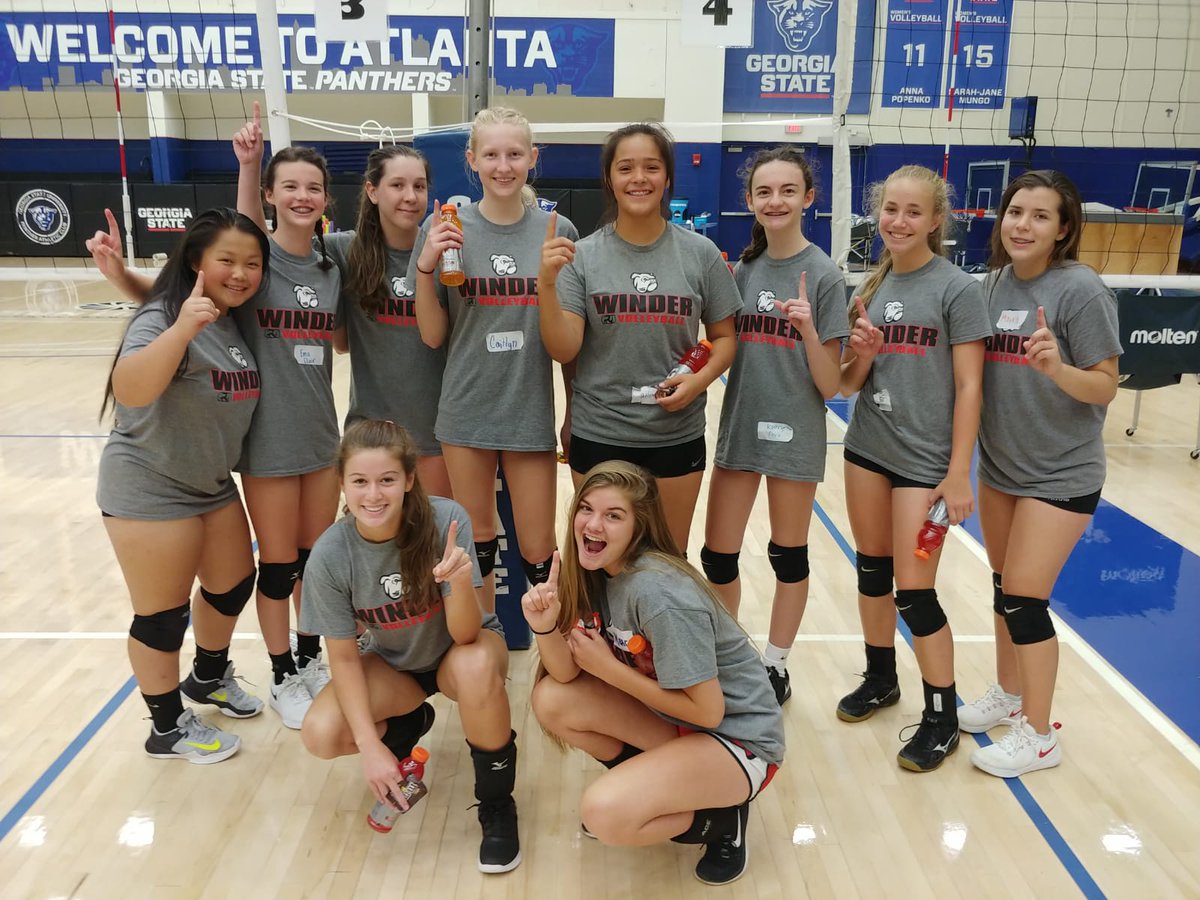 WinderVB's tweet photo. Congratulations to our JV and C teams who were at the Georgia State team camp this weekend.  JV went undefeated in the Varsity division and our C-team finished 2nd in the JV division!!  Stay tuned as our Varsity girls  travel to Clemson on Thursday.   Great job ladies!! https://t.co/B397SLXe6h