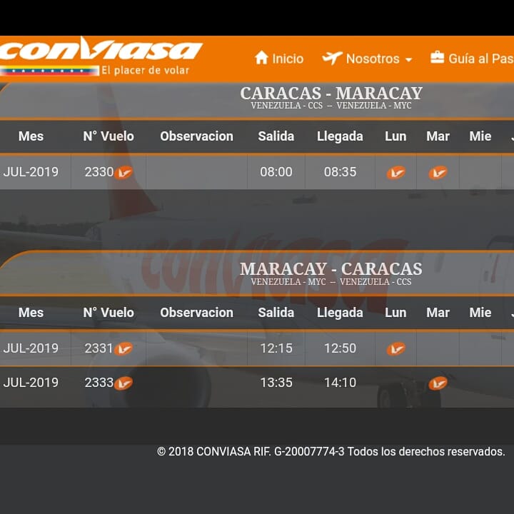 sabaataragua's tweet photo. Itinerario de vuelos comerciales con la aerolínea bandera @laconviasa.
Para mayor información visita https://t.co/6BLC4Z1joo
#aragua https://t.co/7j587rjPoG