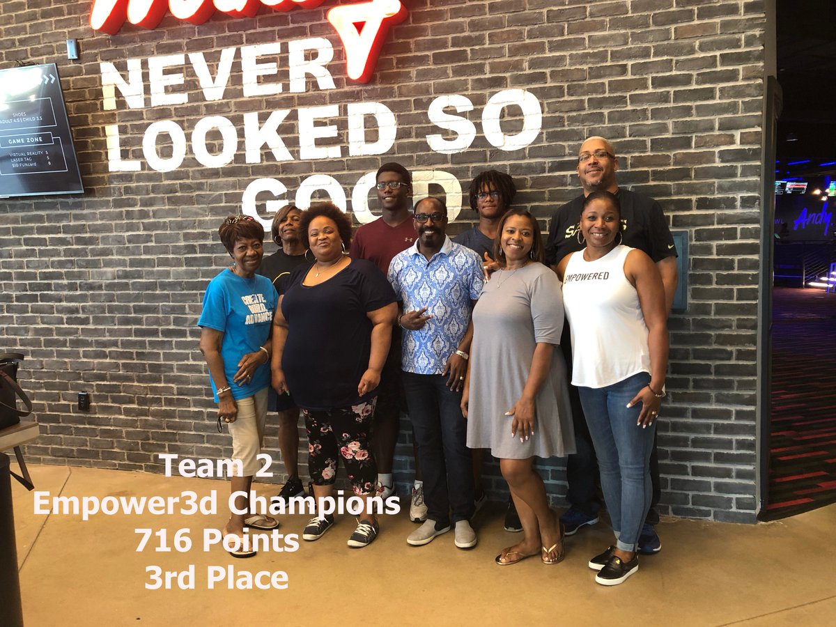 empoweredout's tweet photo. Empowered Outreach Church went bowling Sunday afternoon (7/14/19) @ Andy B's Social! We had 3 fabulous teams bowling, take a look at their standings! https://t.co/9nFc4hfxo8