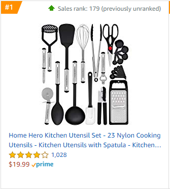 NaderY96's tweet photo. Home Hero Kitchen Utensils leading the Movers and Shakers for Tools & Home improvement with their #PrimeDay deal. The product was previously unranked in the category.
#ProfiteroPrimeDayWatch #PrimeDayAmazon #Profitero https://t.co/3FFLvI79pa