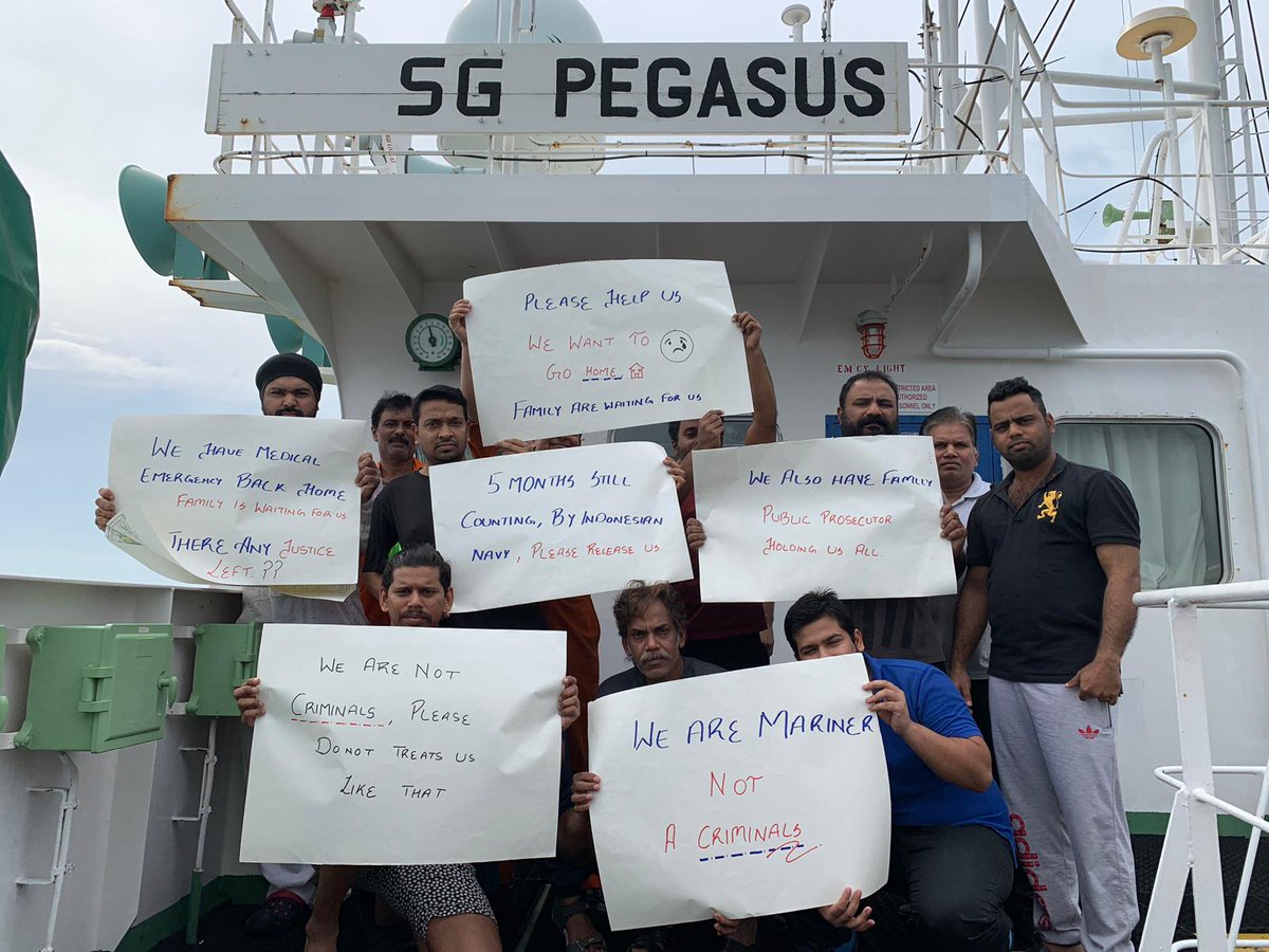 bhavi26's tweet photo. @ArnabGoswamiRtv my brother's vessel SG PEGASUS has been detained. Total since 9 feb2019. There has been this https://t.co/txRWk1ERmE aid from govt. mother is severely ill and under depression. 23 crew members on board + 87 indians and other vessels. Help! Raise the matter. https://t.co/sP4nS1D1uj