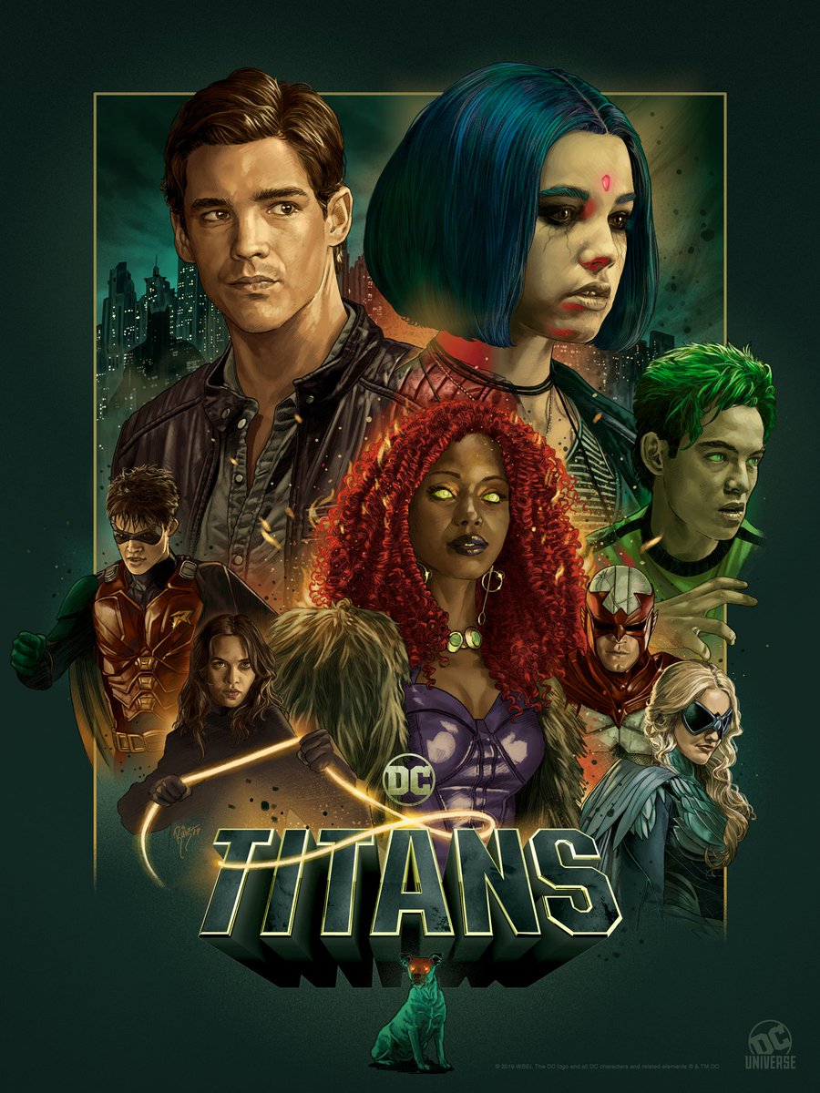 TheDCUniverse's tweet photo. @DCUTitans poster! Artist: @RuizBurgosArt https://t.co/BO24Jxfl6k