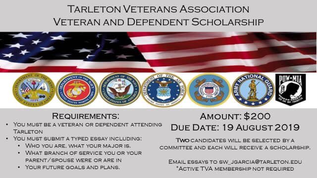 TarletonSVA's tweet image. New scholarship opportunity for those attending Tarleton. Be sure to check it out #tarletonvets