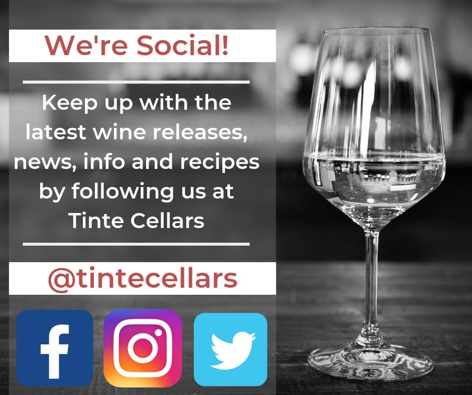 Don't miss out on what's happening at the winery/tasting rooms and follow us on our main social media platforms at Tinte Cellars
 Find us on FB, Insta, and Twitter as <a href="/TinteCellars/">Tinte Cellars</a>

#winelover #wine #winery #winefans #winegeeks #SocialMedia