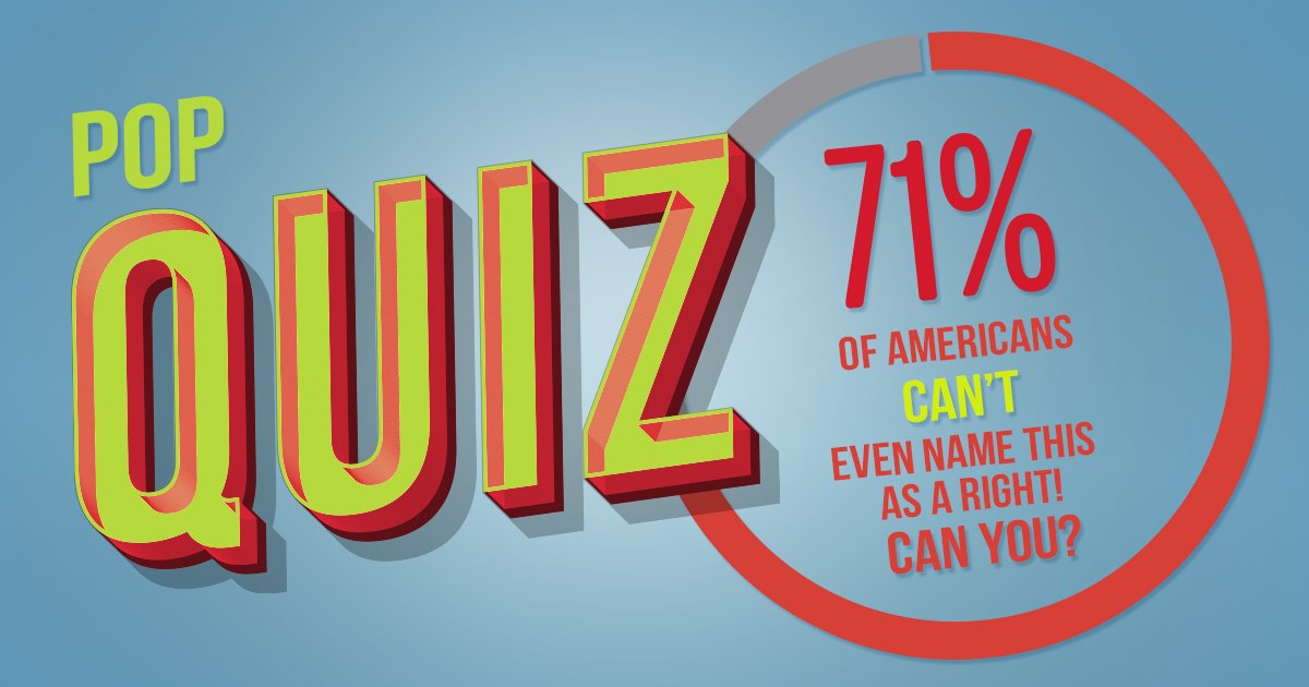 1stLiberty's tweet image. What is our First Freedom? 71% of Americans can't answer that question. Can you? Check your knowledge here » bit.ly/2Y9iF2I #FreedomStartsHere #FirstFreedom