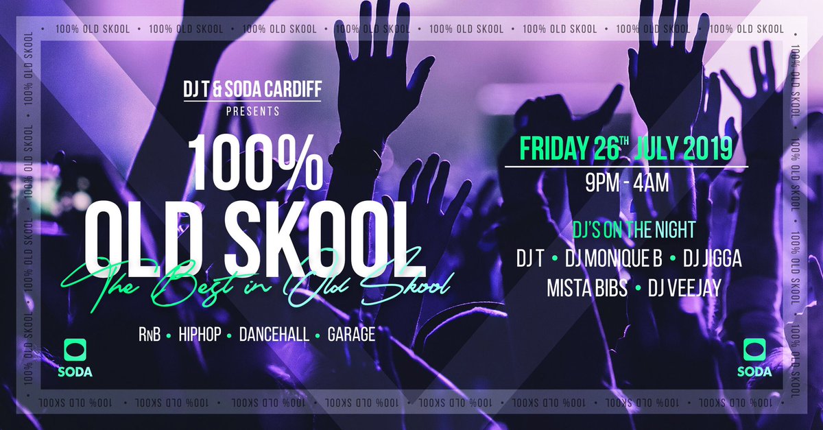 Excited to be bringing back 100% OLD SKOOL to <a href="/SodabarOfficial/">Soda Cardiff</a> on Fri 26th July! 😁
Classics all night!  🔥 
Guestlist / Tables Available Now!